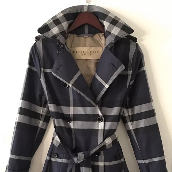 WOMENS BURBERRY LIGHTWEIGHT CHECK TRENCH JACKET